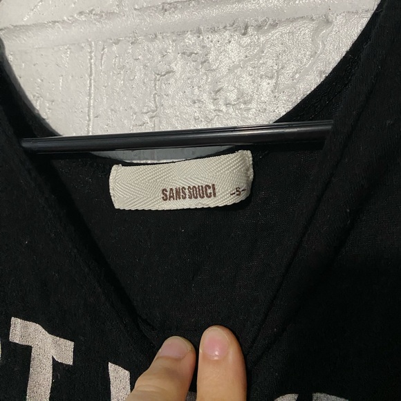 Sans Souci “Act Like A Lady Think Like A Boss” Black Workout Tank Top - Picture 5 of 5